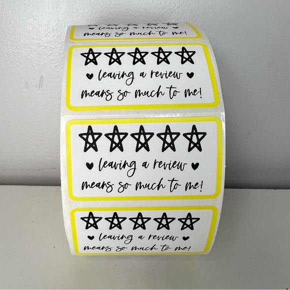 HANDMADE Other - Leave a review stickers | 100 Thank you stickers  Packaging Supplies NEW